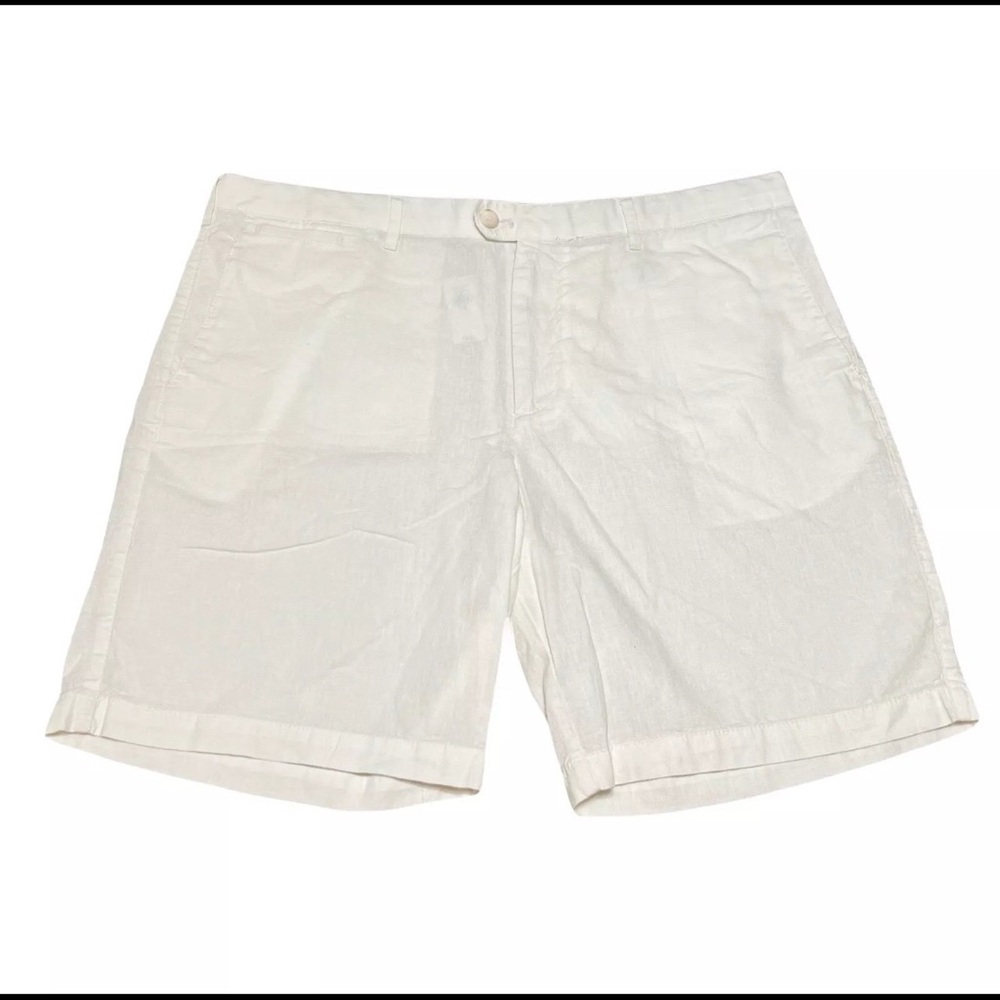 Banana Republic Linen Blend Shorts Men’s 38 White Slim Fit Chino Preppy